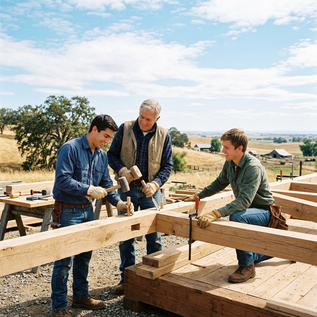 Men working together on the ranch